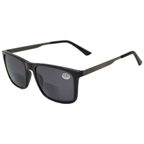 Bifocal Reading Sunglasses for Big Head Large Men TR90 Frame