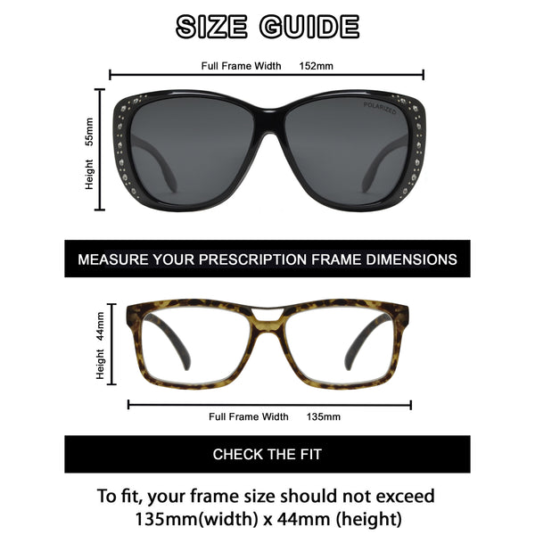 Polarized Fit Over Sunglasses Wear to Cover Over Prescription Glasses