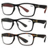 Rectangular Classic Reading Glasses - 3 Pack